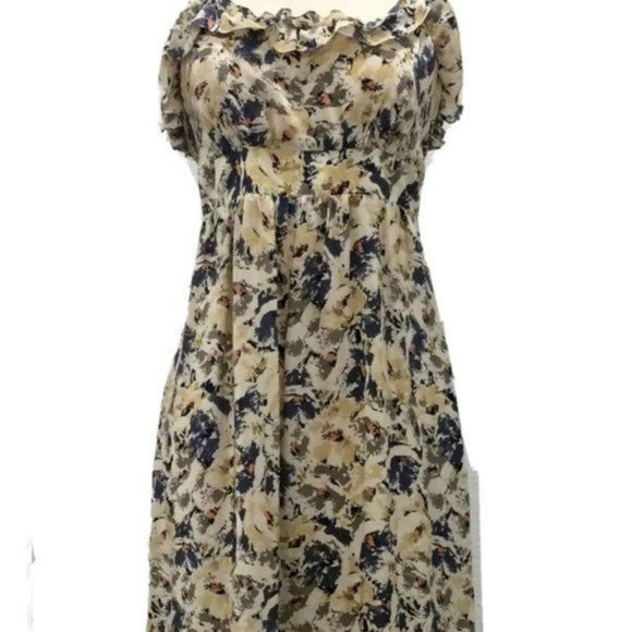Moulinette Soeurs Floral Ruffle Silk Maxi Dress by Anthropologie Size 2 EUC! - Picture 7 of 13